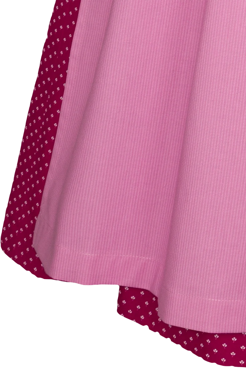 Baumwolldirndl lang mit eckigem Ausschnitt - beere