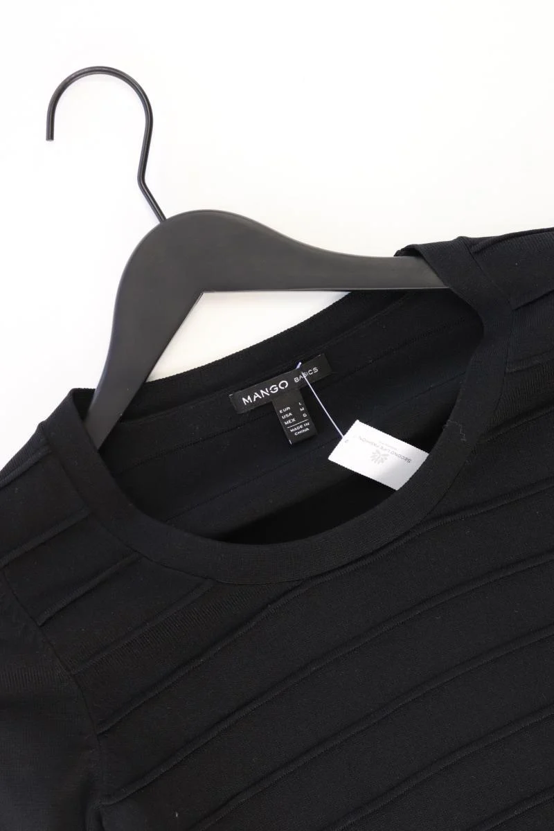Mango Schlauchkleid Gr. L 3/4 Ärmel schwarz