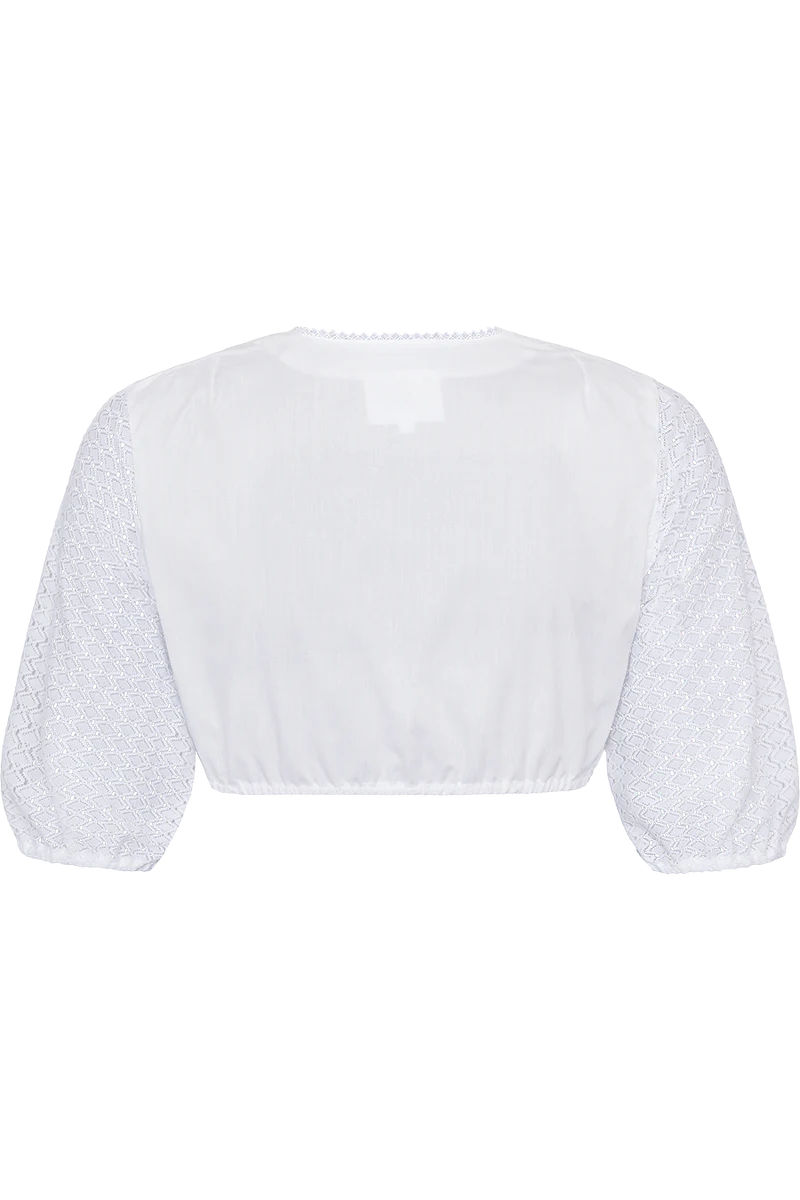 Dirndlbluse mit halblangen Spitzen-Ärmeln