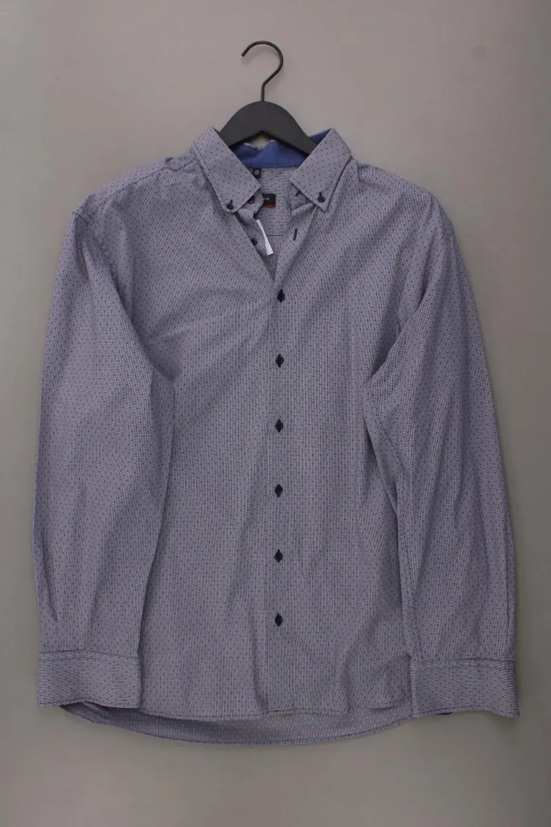 Eterna Langarmhemd für Herren Gr. Hemdgröße 43 blau aus Baumwolle