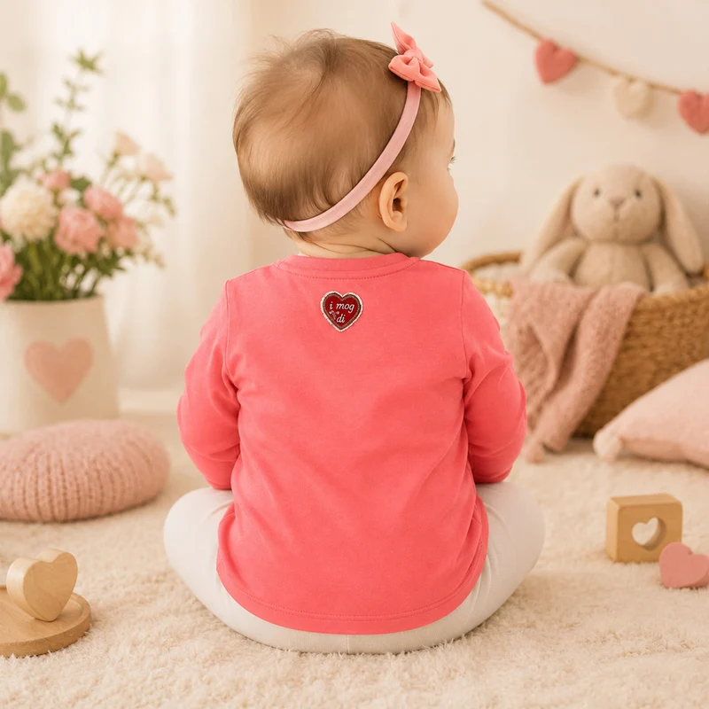 BONDI Baby Mädchen Langarmshirt "Herzlein" 86671 | Candy Rosa