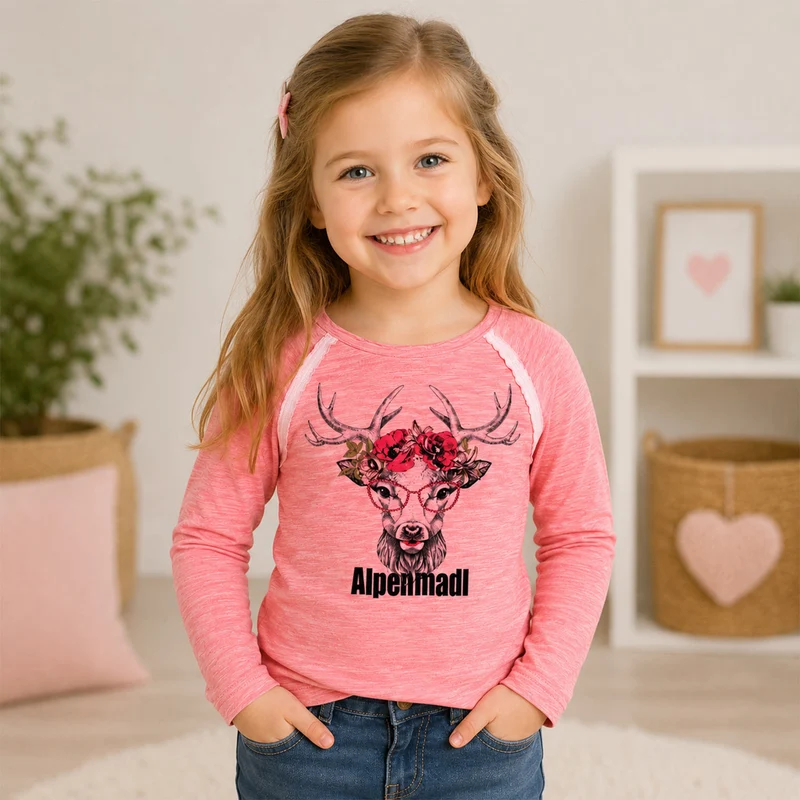 BONDI Mädchen Langarmshirt "Alpenstadl" 26088 | Rose