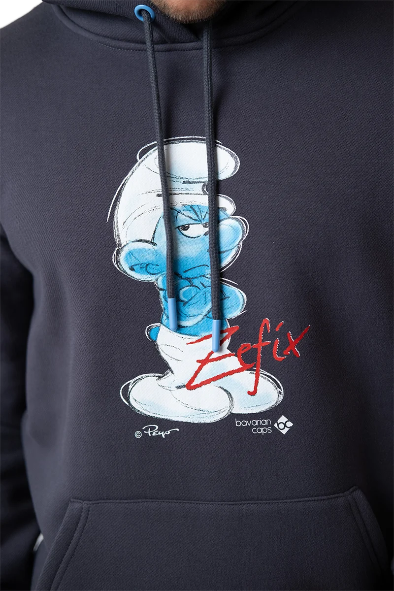 Herren Hoodie mit Schlumpf-Aufdruck Zefix