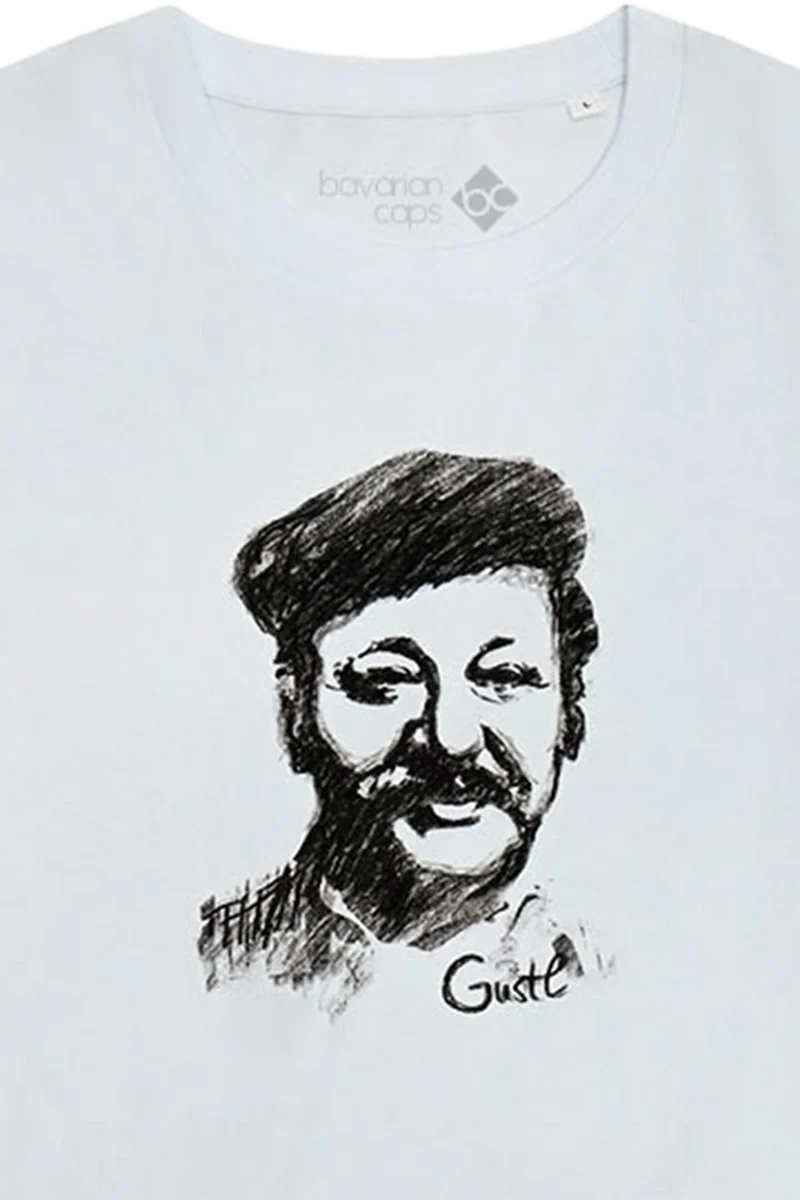 Herren T-Shirt 'Gustl' mit Portrait-Druck