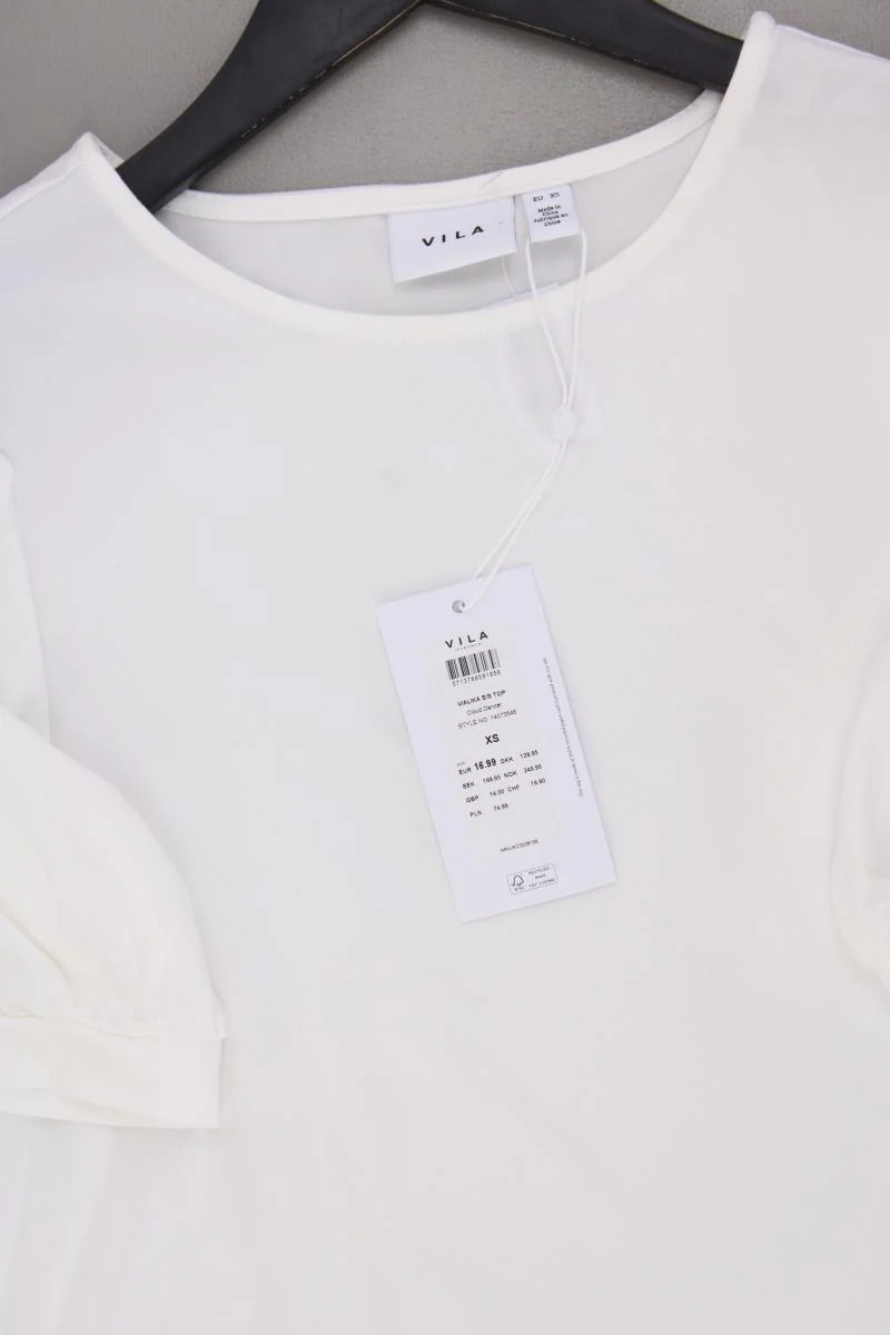Vila T-Shirt Gr. XS neu mit Etikett Neupreis: 16,99€! Kurzarm weiß aus Polyester