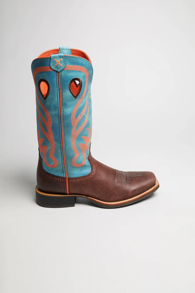 1779 RUFF STOCK Damen Westernreitstiefel Braun Blau