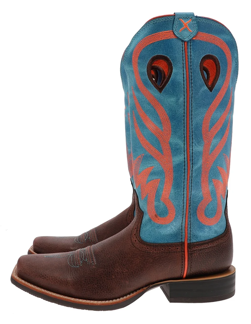 1779 RUFF STOCK Damen Westernreitstiefel Braun Blau
