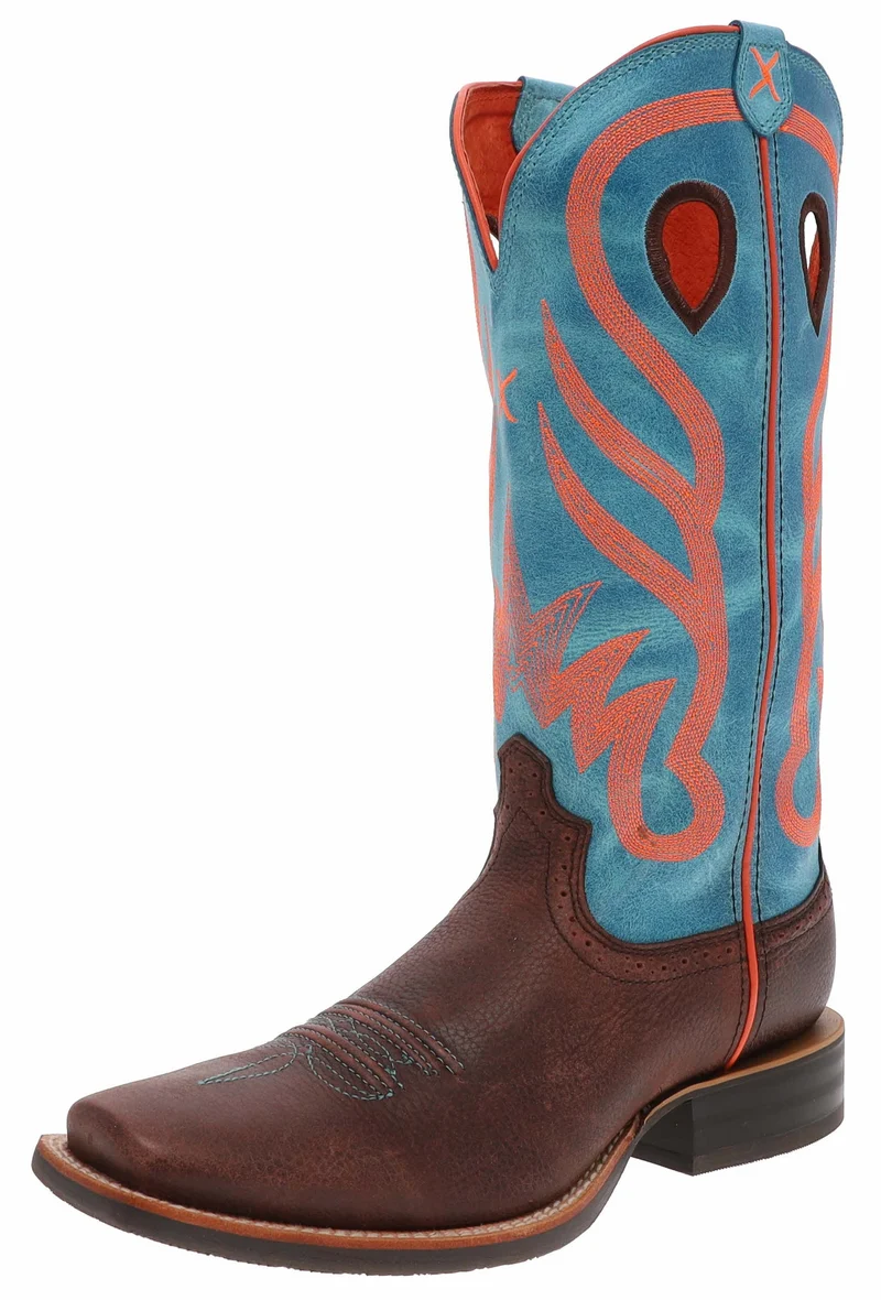 1779 RUFF STOCK Damen Westernreitstiefel Braun Blau