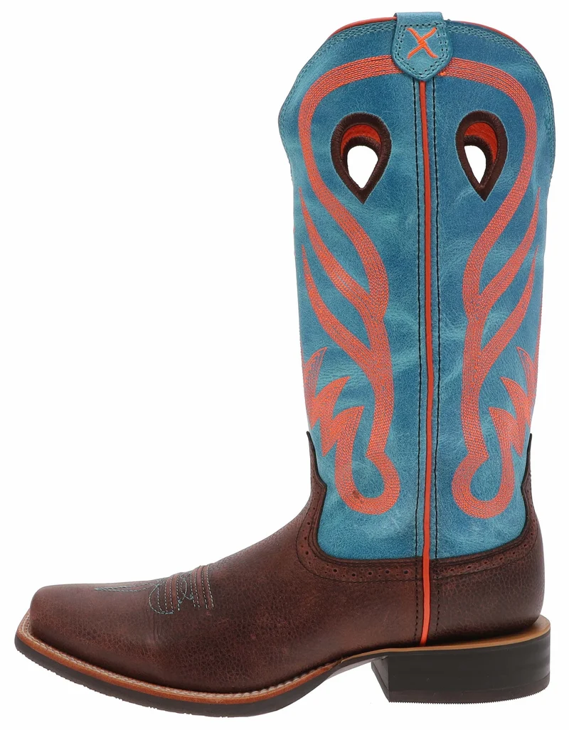 1779 RUFF STOCK Damen Westernreitstiefel Braun Blau