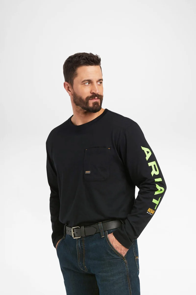 REBAR WORKMAN LOGO T-SHIRT Herren Schwarz