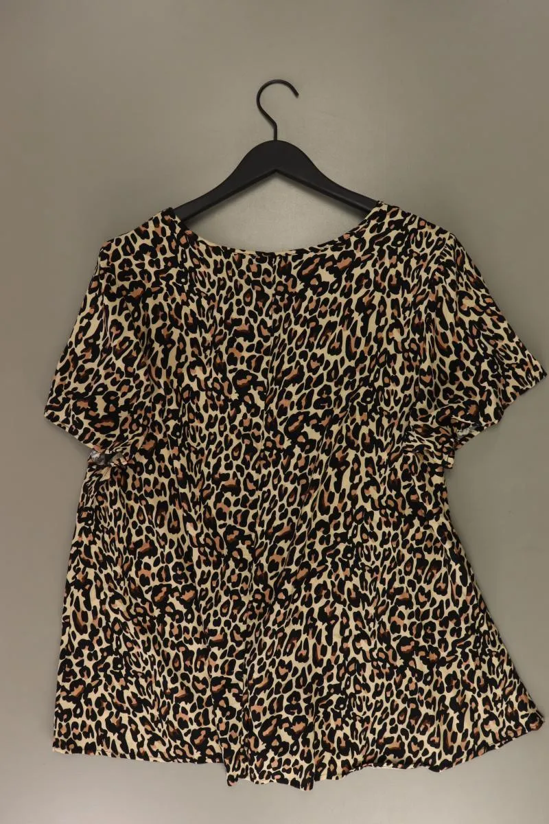 Zizzi Printshirt Gr. 46/48 mit Tierdruck Kurzarm braun aus Viskose