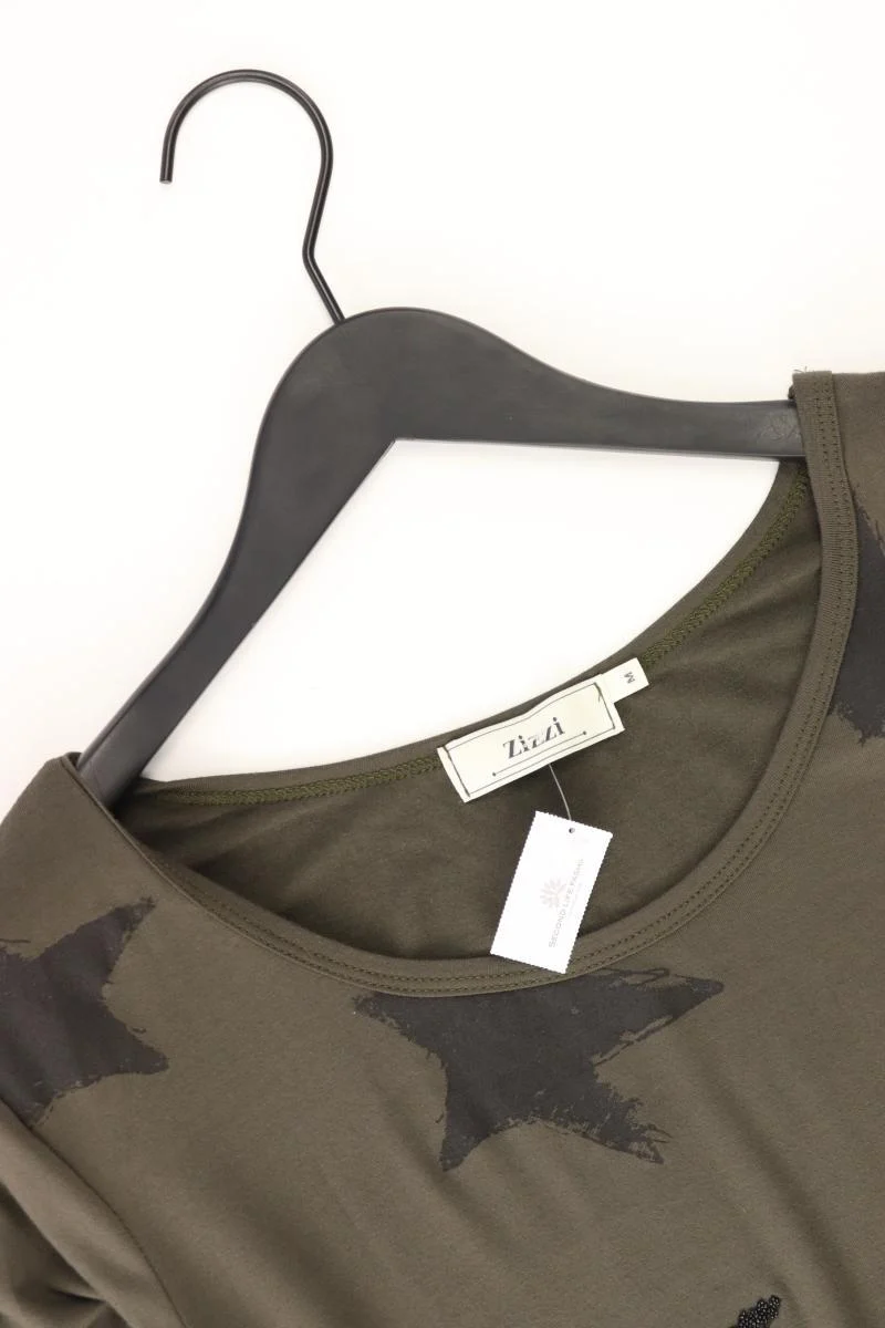 Zizzi Regular Shirt Gr. 46/48 3/4 Ärmel olivgrün aus Viskose