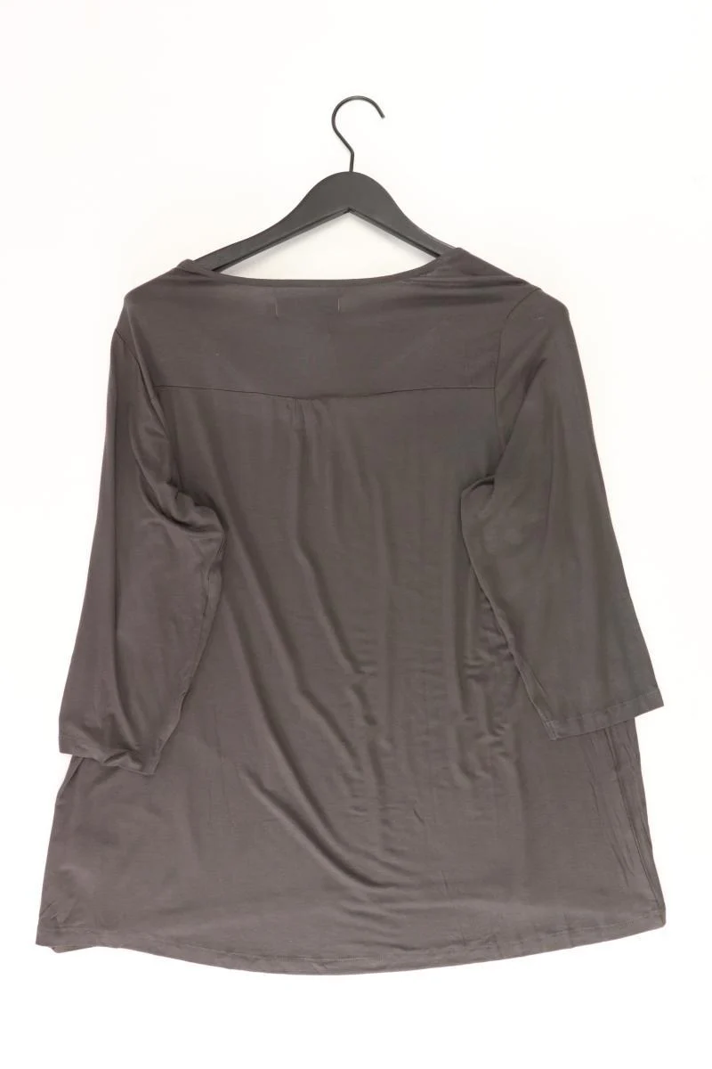 Zizzi Shirt mit V-Ausschnitt Gr. 46/48 3/4 Ärmel grau aus Viskose