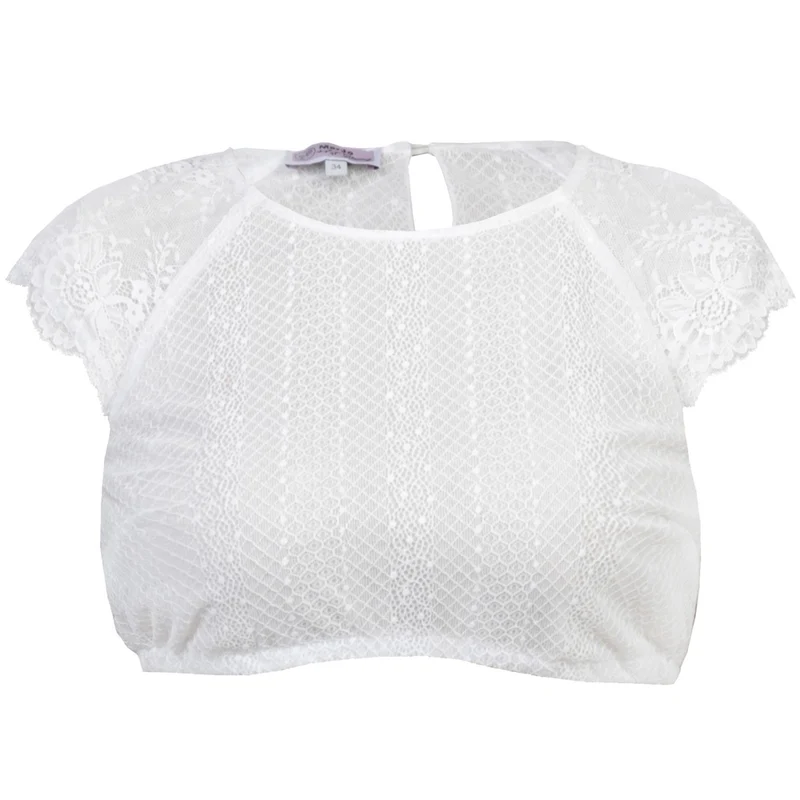 MarJo Spitzen Dirndlbluse "Klara-Dalida" Flügelarm | Offwhite