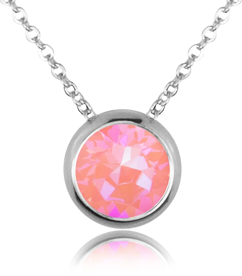 LUISIA® Halskette "Ciri" mit Premium Kristallen - 11 mm - Silber / Lotus Pink Delite