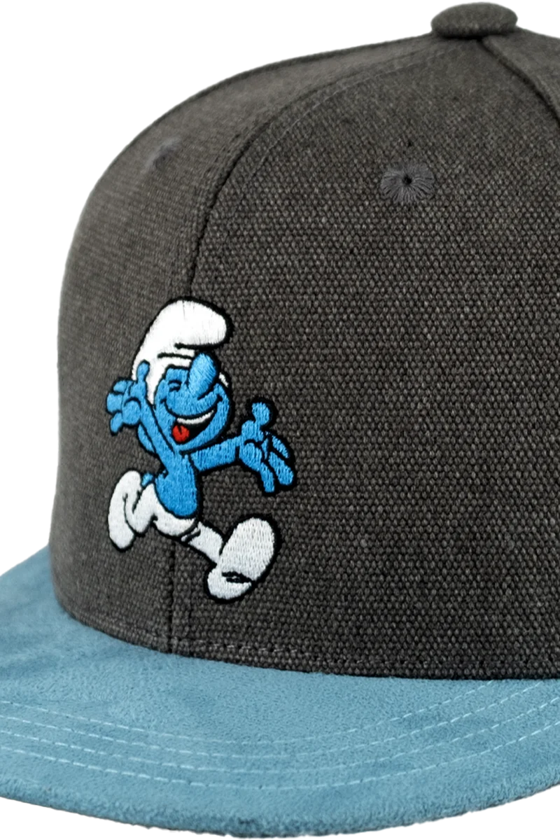 Kinder Snapback-Cap mit Schlumpf-Stickerei
