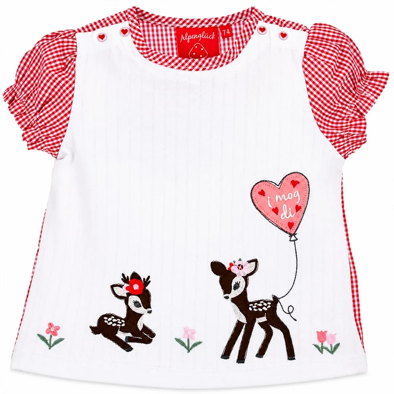 BONDI Baby Mädchen T-Shirt "Bambi" 86753 | Weiß Rot