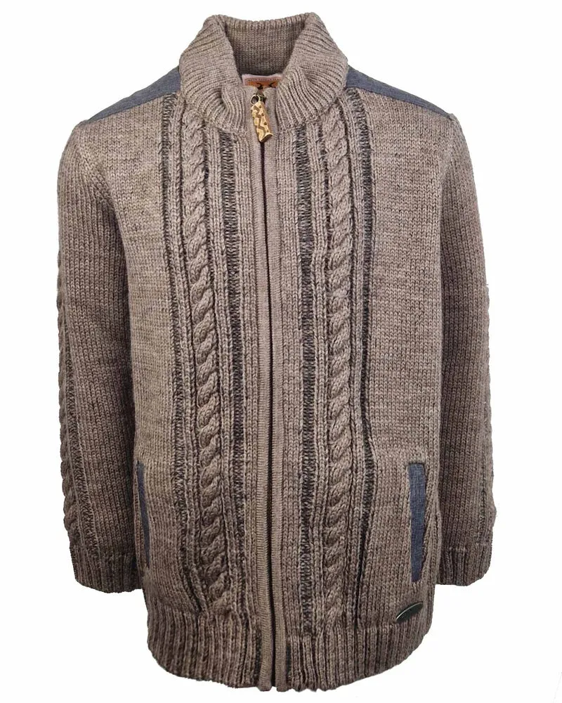 Maddox Jungen Strickjacke "Altwil" mit Zopfmuster | Braun