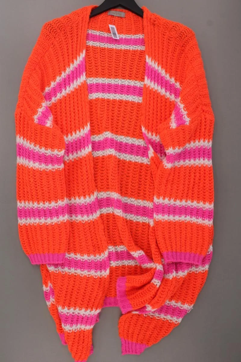 Lindsay Moda Strickjacke Gr. OneSize gestreift Langarm orange aus Polyamid