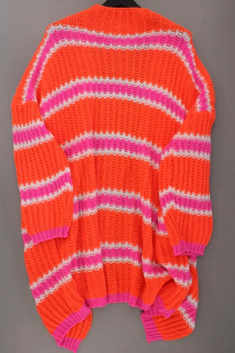 Lindsay Moda Strickjacke Gr. OneSize gestreift Langarm orange aus Polyamid