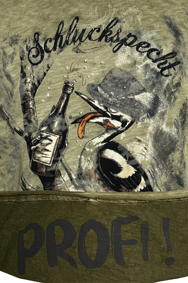 Herren T-Shirt mit Spechtmotiv 'Schluck Specht'