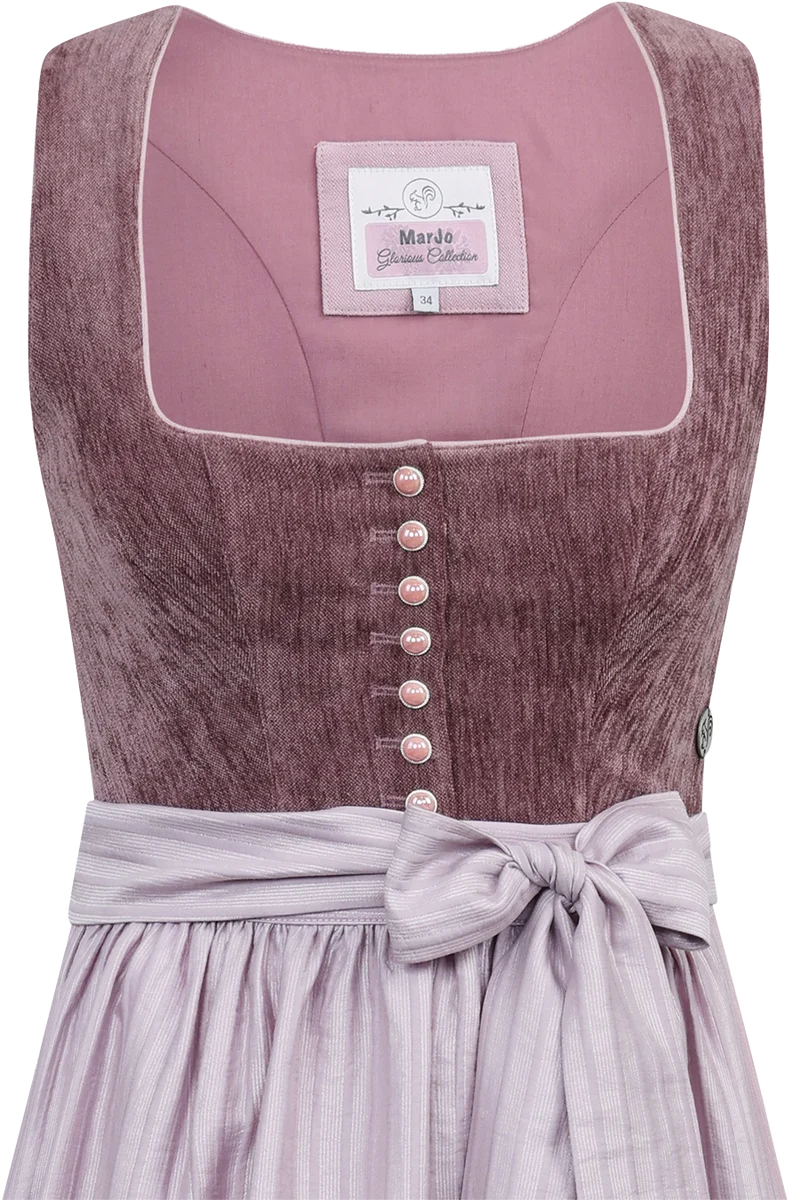 Samtdirndl in Midi-Länge mit Stretchanteil