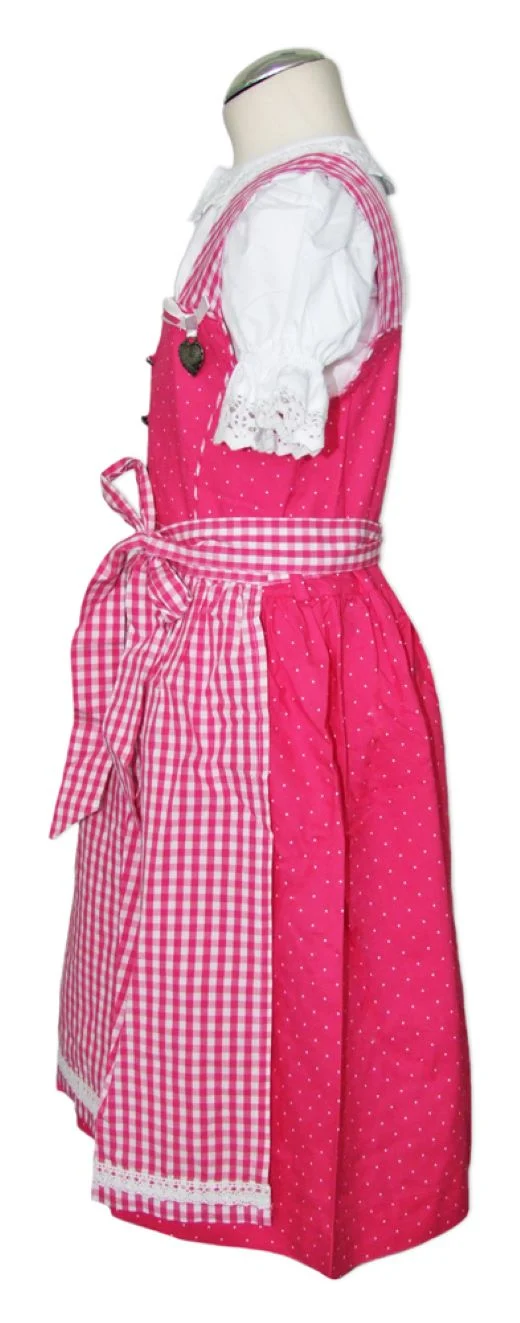Isar-Trachten Kinder Dirndl "Michelle" 3-tlg. mit Bluse 52407 | Traditionell Pink