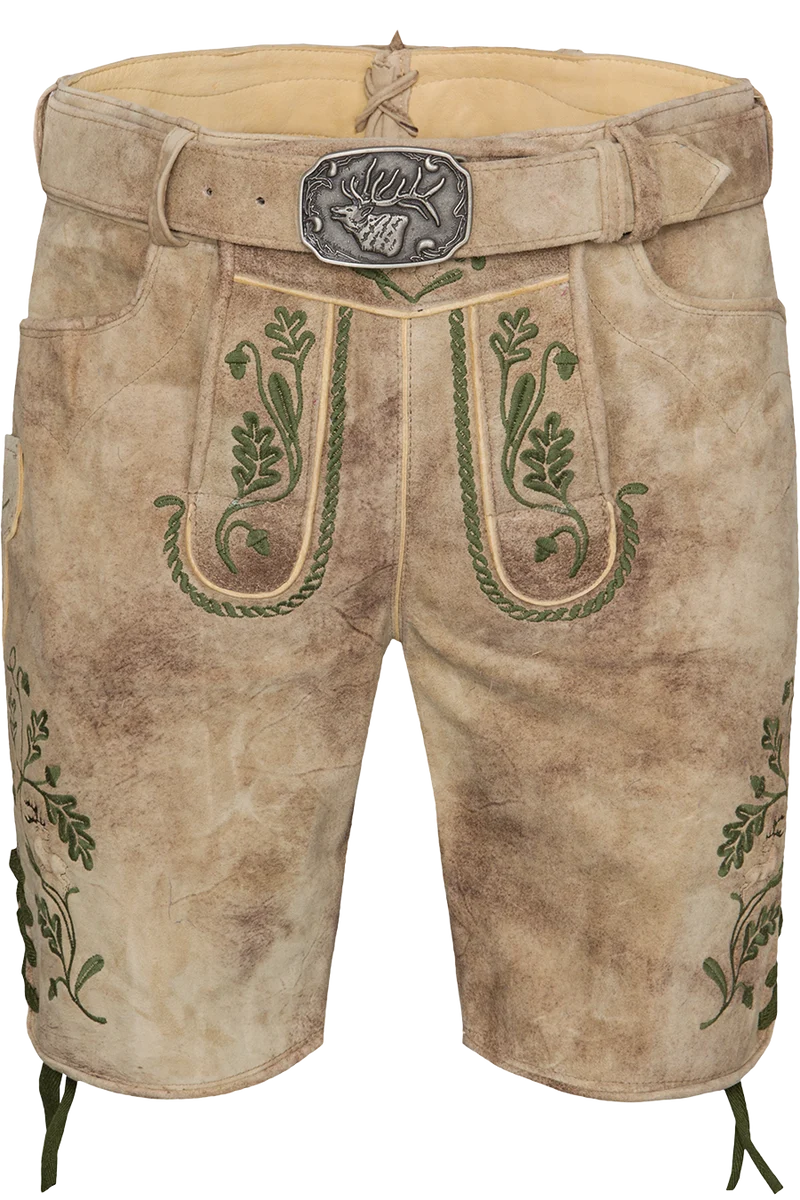 Herren Lederhose kurz mit Gürtel
