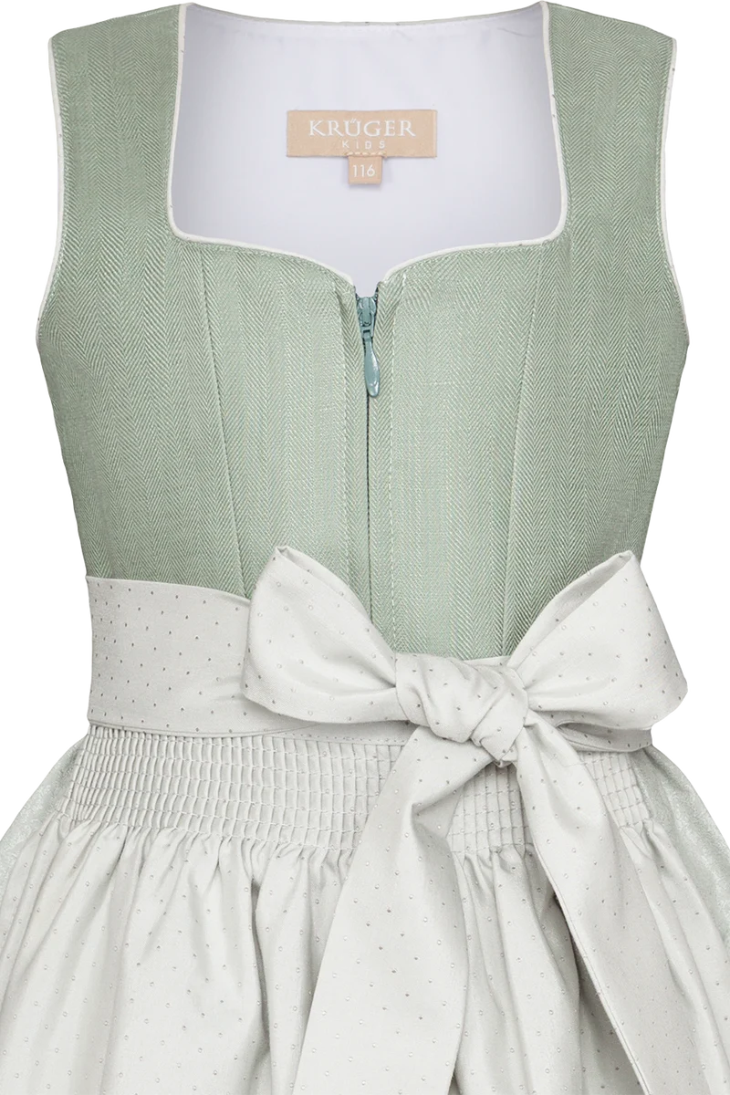 Kinderdirndl mit Herzausschnitt und Leinenanteil