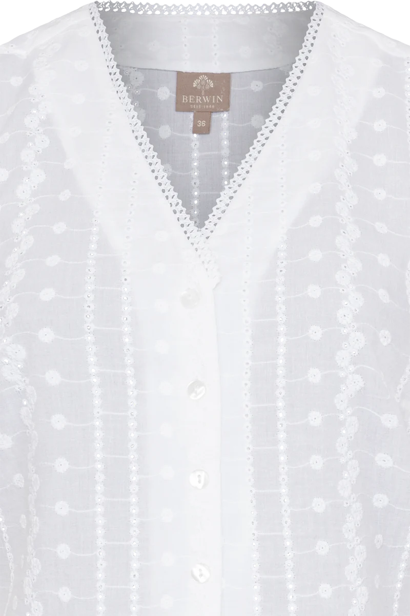 Damen Trachtenbluse mit floraler Stickerei
