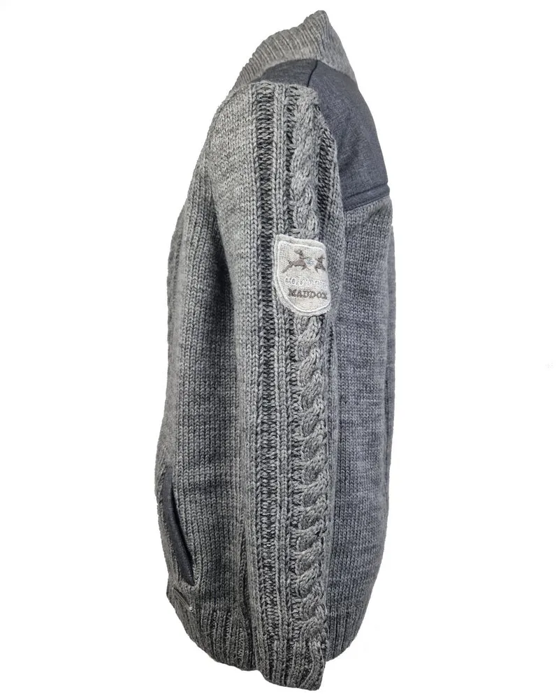 Maddox Jungen Strickjacke "Altwil" mit Zopfmuster | Grau