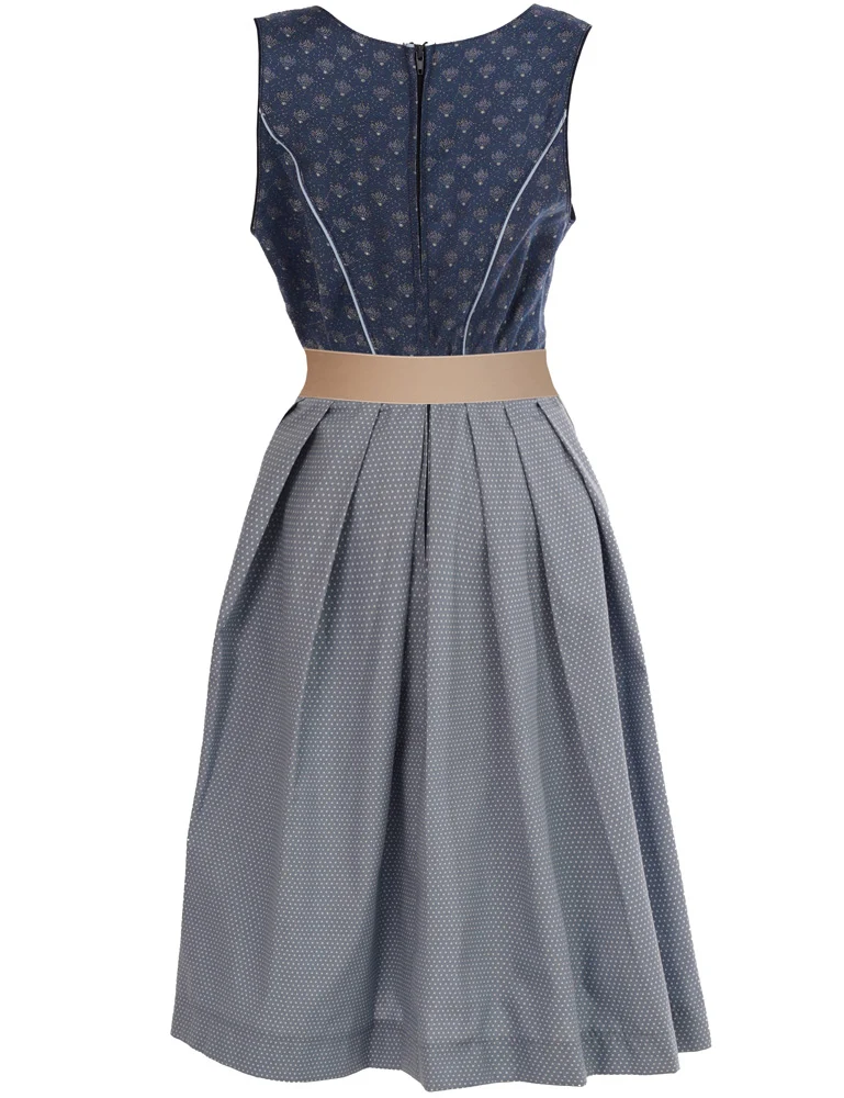 Isar-Trachten Jugend Dirndl "Marina" 44782 | Festlich Kinderkleid - Blau Silbergrau