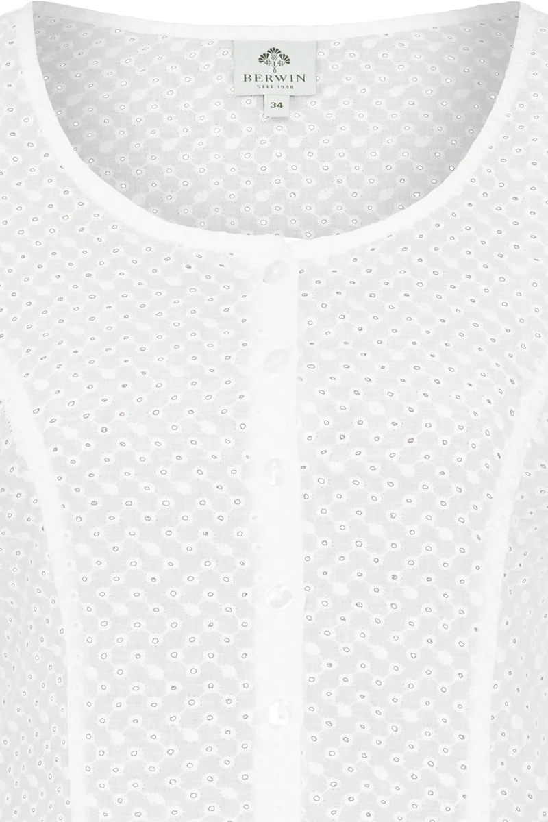 Damen Miederbluse mit Lochstickerei