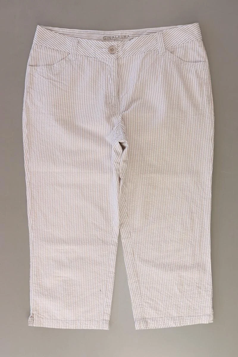 Gina Laura 7/8 Hose Gr. 42 gestreift braun aus Baumwolle