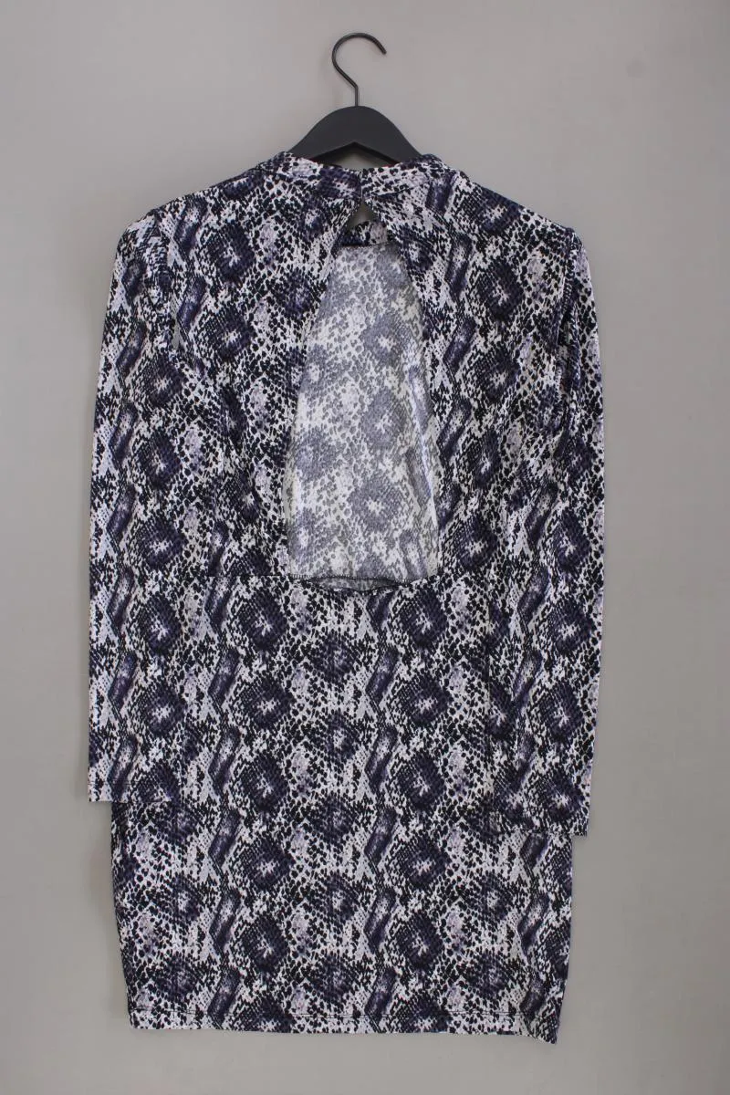 H&M Kleid mit Rückenausschnitt Gr. 44 mit Tierdruck Langarm lila aus Polyester