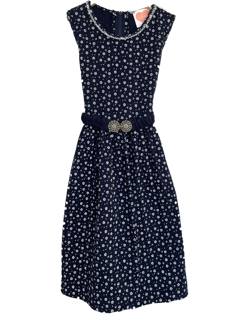 Turi Kinder Trachtenkleid "Kati" mit Blümchenmuster | Blau