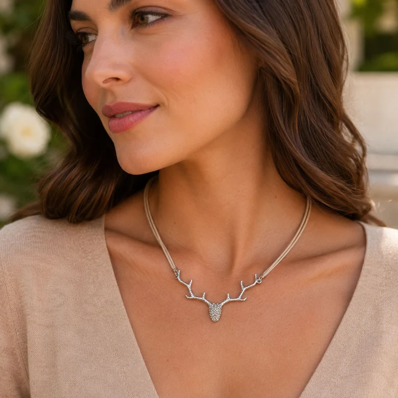 LUISIA® Halskette "Nicola" mit Kristallen von Swarovski® | Hellbraun