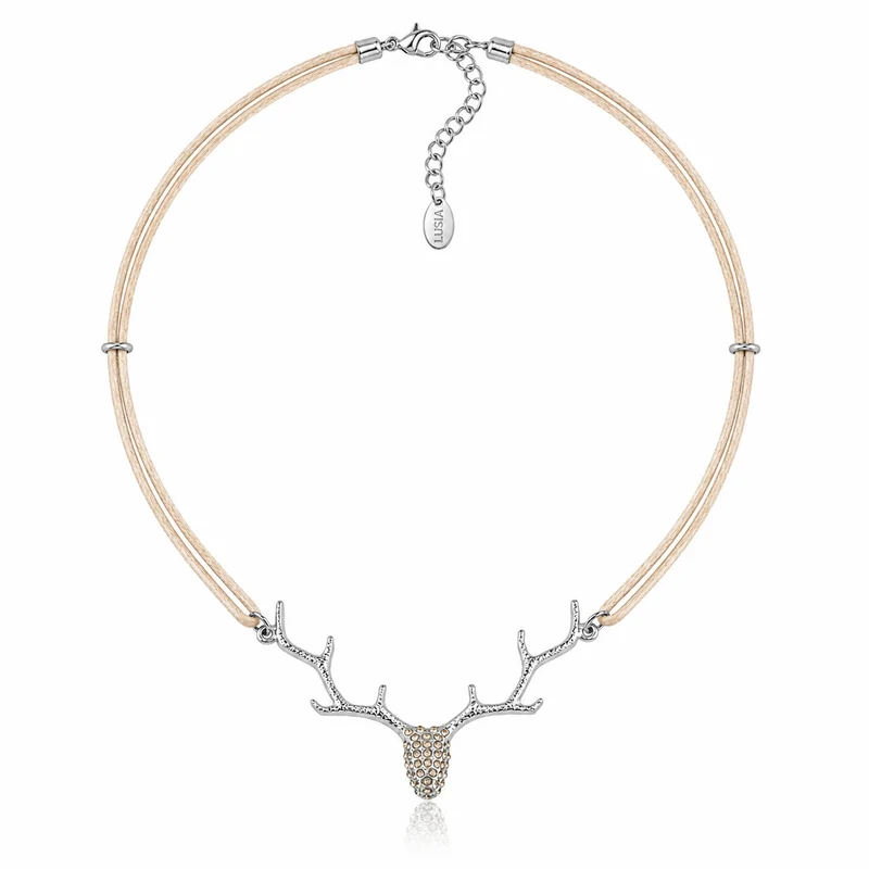 LUISIA® Halskette "Nicola" mit Kristallen von Swarovski® | Hellbraun