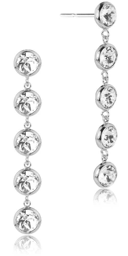 LUISIA® Ohrringe "Calanthe" mit fünf Premium Kristallen - Silber / Crystal