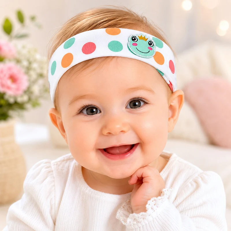 BONDI Stirnband "Froschkönig" 86578 - Weiß | Baby Mädchen Bandana