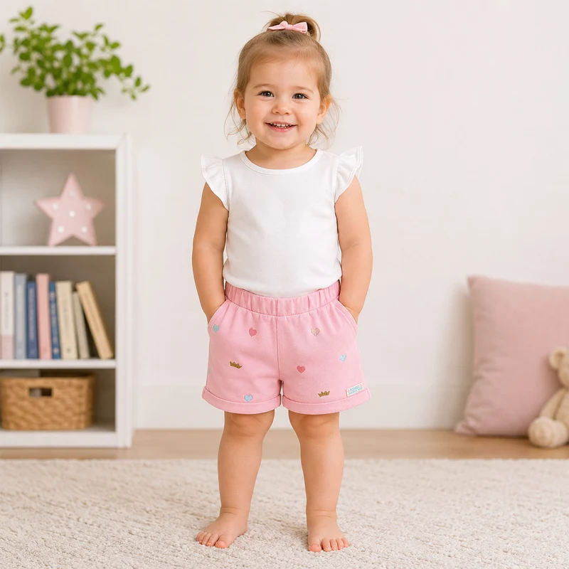 BONDI Baby Mädchen Shorts "Princess" 86575 | Rosa - Kurze Hose