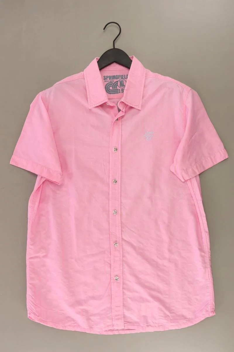 Springfield Kurzarmhemd für Herren Gr. XL rosa aus Baumwolle