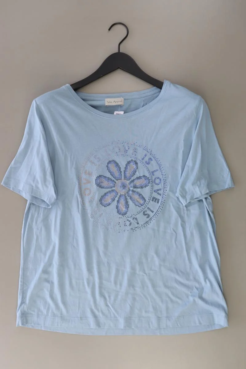 Via Appia T-Shirt Gr. 44 Kurzarm blau aus Baumwolle