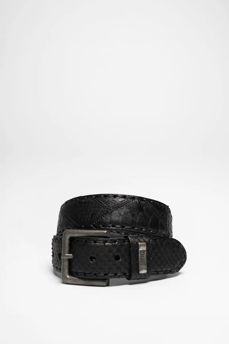 MB1020 Unisex Ledergürtel Schwarz - Python