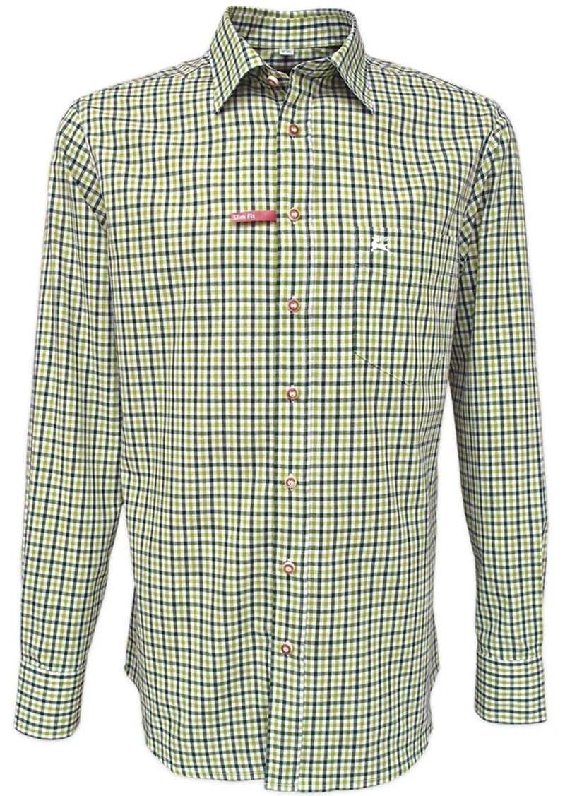 Trachtenhemd Klaas grün langarm