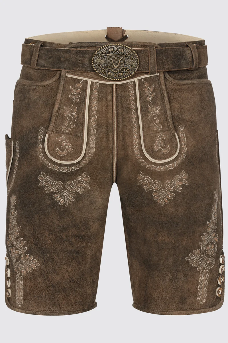 Herren Lederhose QUAN mit Gürtel - Krüger Buam - 962170-000-0007