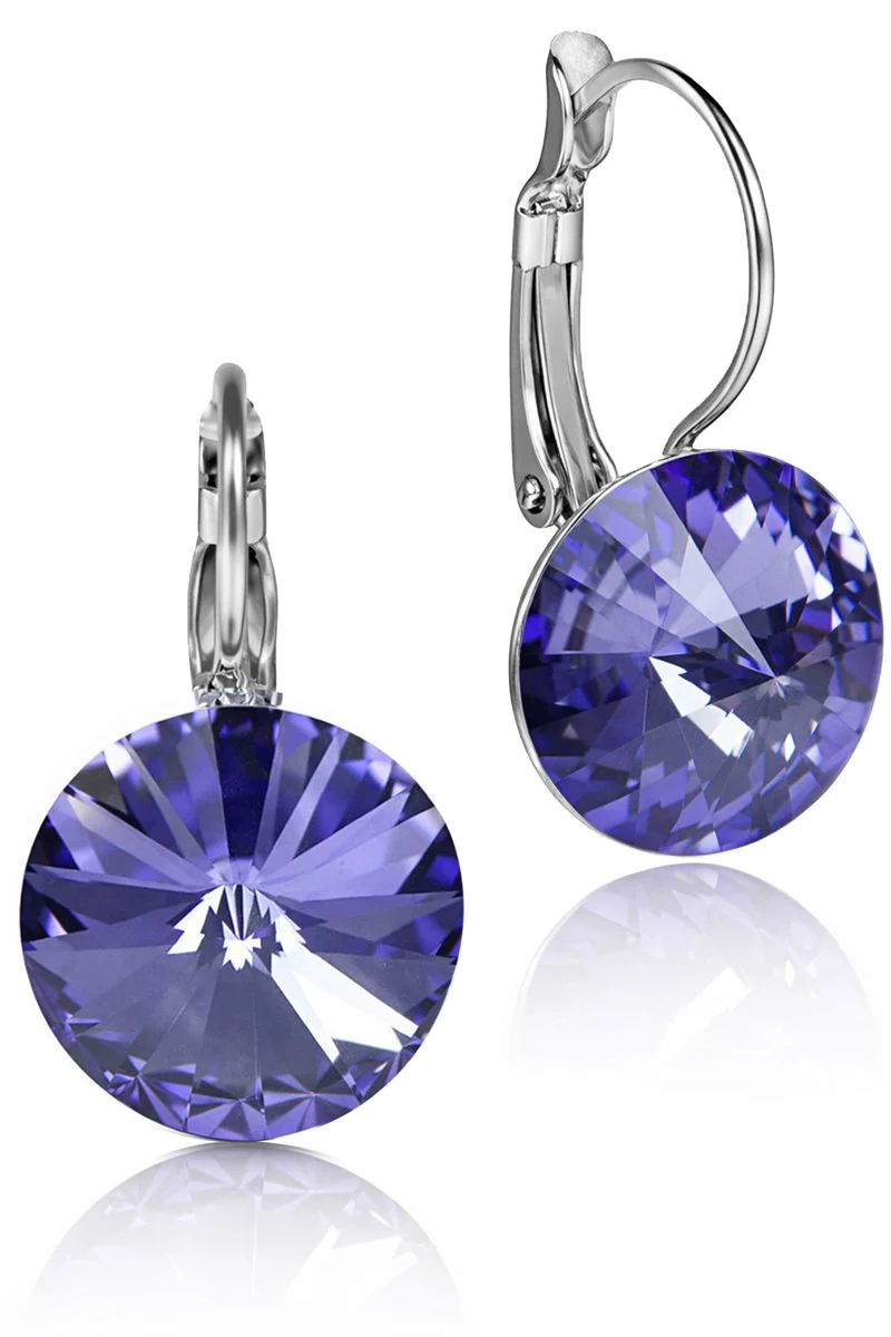 LUISIA® Ohrringe Rivoli mit Kristallen von Swarovski® - 12 mm | Tanzanite
