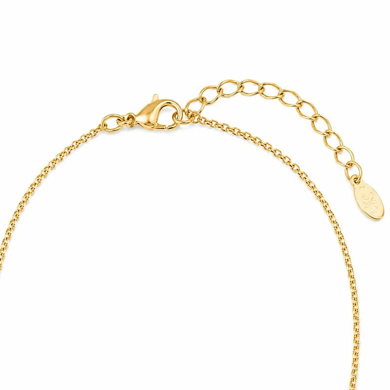 LUISIA® Halskette "Nelia" mit Blumen - 16 Karat vergoldet | Hellblau