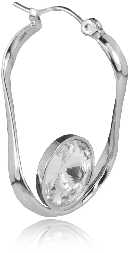 LUISIA® Geschwungene Ohrringe "Alea" mit Premium Kristall - Silber / Crystal