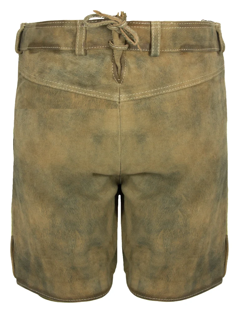 Maddox Kurze Damen Lederhose Elsa - Hellbraun Antik Buche